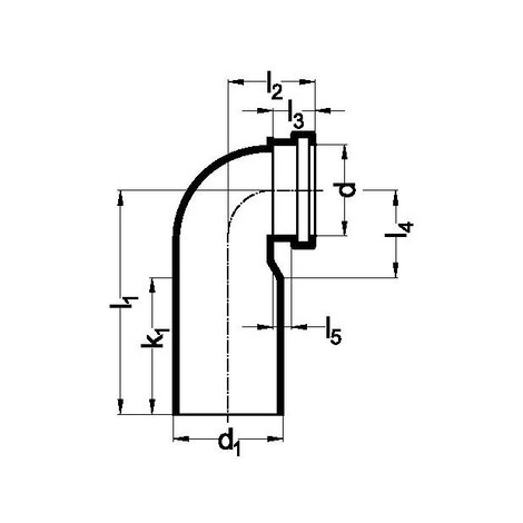 Wall-lavatory bend 90°With protection plug