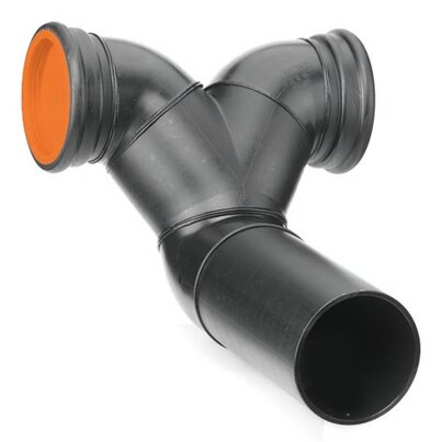 Double wall-lavatory bend 90° (horizontal)<br>With protection plug