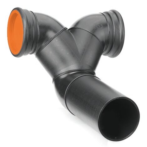 Double wall-lavatory bend 90° (horizontal)With protection plug