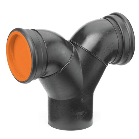 Double wall-lavatory bend 90° (vertical)With protection plug