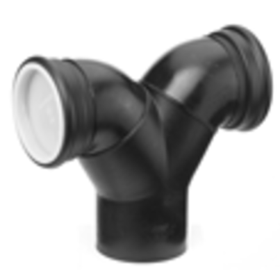 Double wall-lavatory bend 90° (vertical)<br>With protection plug