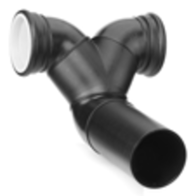 Double wall-lavatory bend 90° (horizontal)<br>With protection plug