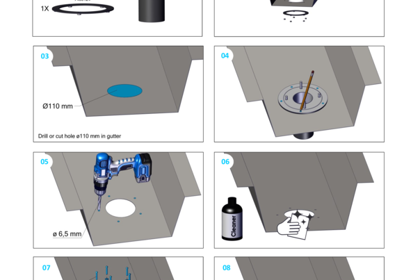 Akasison gutter outlet XL75 for concrete gutter with covering - code 747843