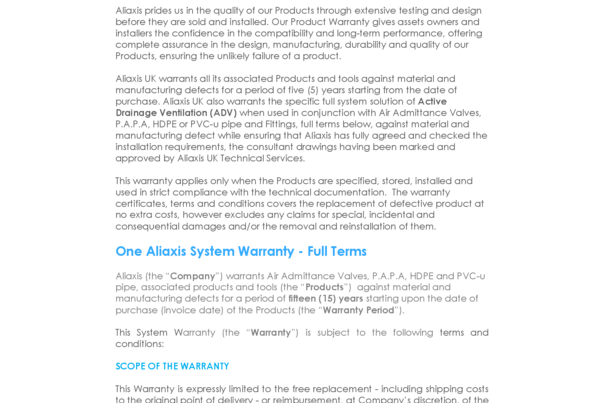 One Aliaxis System Warranty Tendering Information (15 Year) R1.50324 - ADV.pdf